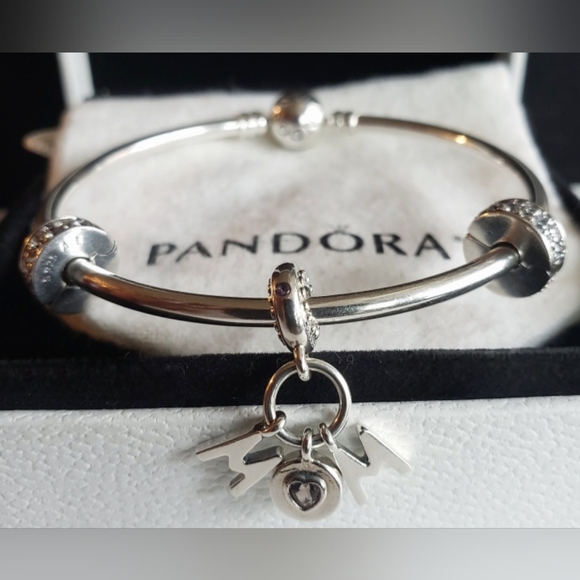 ⚘️Authentic Pandora MOTHER'S BRACELET 4pc GIFT 🎁 SET - Picture 3 of 11